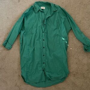 Universal Thread Emerald Green Long Sleeve Shirt Dress